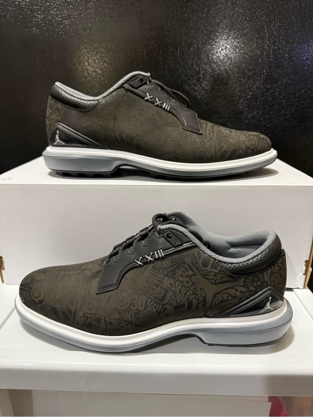Nike Jordan ADG 5 Leather Black Laser Spikeless Golf Shoes Men's 7.5 FQ6642-003